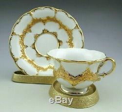Meissen Heavy Decorated Gold Demitasse Cup and Saucer