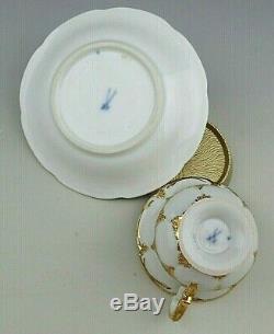 Meissen Heavy Decorated Gold Demitasse Cup and Saucer
