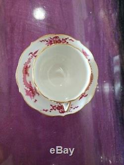 Meissen Pink Dragon Demitasse Cup and Saucer, First Quality