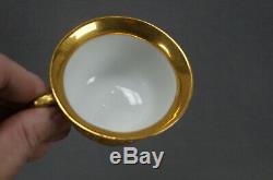 Meissen Relief Molded Heavy Gold Seashell Pattern Demitasse Cup & Saucer