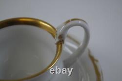 Meissen Rose Wild Flowers Wide Gold Trim Swan Handle Demitasse Cup Saucer