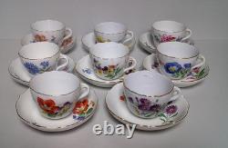 Meissen XX SPRING FLORALS 16 Piece Demitasse Cup Saucer Sets EIGHT SCENES