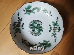 Meissen demitasse cup and saucer, Green Dragon pattern. Quality three slashes