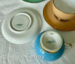 Mid Century Modern Copelands Grosvenor 8175 Solid Demitasse 12 Cups & Saucers