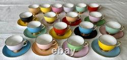 Mid Century Modern Copelands Grosvenor 8175 Solid Demitasse 12 Cups & Saucers