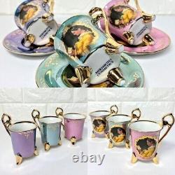 Mikimoto Japan Antique Demitasse Cup & Saucer Jean Honoré Fragonard 3 Types Set