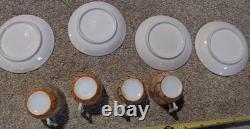 Miniature Demitasse porcelain cups saucers Slight design difference twig handle