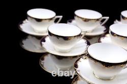 Minton Bone China Versailles Footed Demitasse Cup and Saucer Set of 12