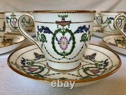 Minton England Enameled Demitasse Cup & Saucer Sets c. 1912 Original Adam H2581