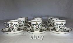 Minton England Enameled Demitasse Cup & Saucer Sets c. 1912 Original Adam H2581