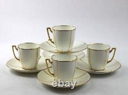 Minton England Stripes Demitasse Cup and Saucer Set of 5 H2617 for Burley & Co