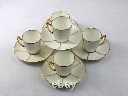 Minton England Stripes Demitasse Cup and Saucer Set of 5 H2617 for Burley & Co