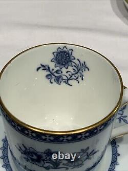 Minton England Williamsburg Porcelain Demitasse Cups Saucers Vintage Set of 9