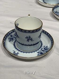 Minton England Williamsburg Porcelain Demitasse Cups Saucers Vintage Set of 9