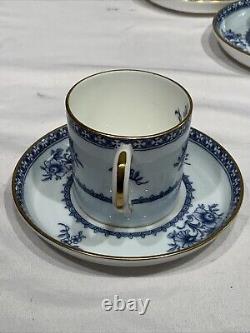 Minton England Williamsburg Porcelain Demitasse Cups Saucers Vintage Set of 9