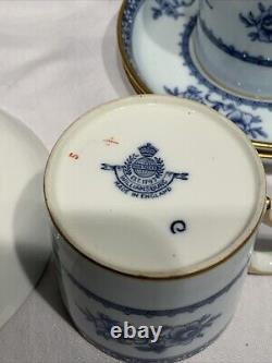 Minton England Williamsburg Porcelain Demitasse Cups Saucers Vintage Set of 9