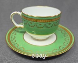 Minton Green & Gold Demitasse Cup and Saucer S7405 C. 1892