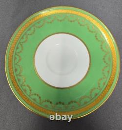 Minton Green & Gold Demitasse Cup and Saucer S7405 C. 1892