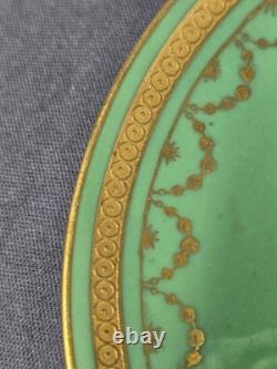 Minton Green & Gold Demitasse Cup and Saucer S7405 C. 1892
