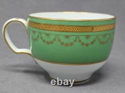 Minton Green & Gold Demitasse Cup and Saucer S7405 C. 1892