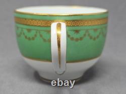 Minton Green & Gold Demitasse Cup and Saucer S7405 C. 1892