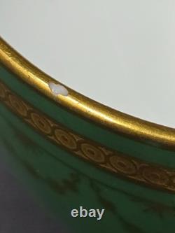 Minton Green & Gold Demitasse Cup and Saucer S7405 C. 1892
