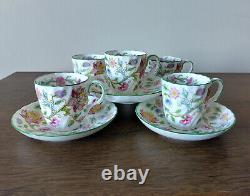 Minton Haddon Hall Demitasse Cups and Saucers Set of 5 Vintage Espresso England