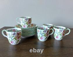 Minton Haddon Hall Demitasse Cups and Saucers Set of 5 Vintage Espresso England