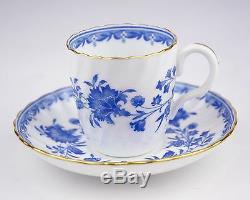 Minton Hardwicke Hall Blue and White Coffee Pot Demitasse Cup Saucer Fine China