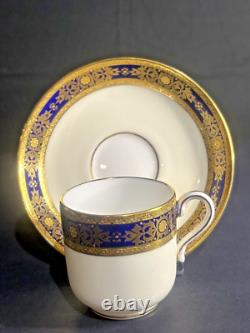 Minton Ivory & Mazarine for Tiffany & Co Demitasse Cups & Saucers Set Of 2 RARE