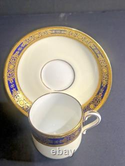 Minton Ivory & Mazarine for Tiffany & Co Demitasse Cups & Saucers Set Of 2 RARE