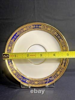 Minton Ivory & Mazarine for Tiffany & Co Demitasse Cups & Saucers Set Of 2 RARE