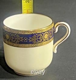 Minton Ivory & Mazarine for Tiffany & Co Demitasse Cups & Saucers Set Of 2 RARE