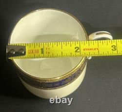 Minton Ivory & Mazarine for Tiffany & Co Demitasse Cups & Saucers Set Of 2 RARE