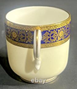 Minton Ivory & Mazarine for Tiffany & Co Demitasse Cups & Saucers Set Of 2 RARE