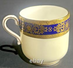 Minton Ivory & Mazarine for Tiffany & Co Demitasse Cups & Saucers Set Of 2 RARE