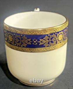Minton Ivory & Mazarine for Tiffany & Co Demitasse Cups & Saucers Set Of 2 RARE