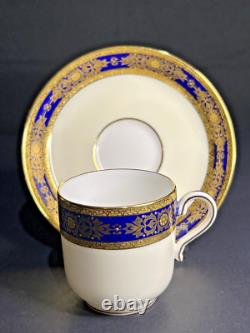 Minton Ivory & Mazarine for Tiffany & Co Demitasse Cups & Saucers Set Of 2 RARE