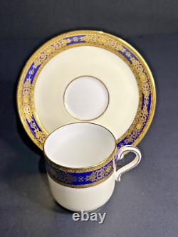 Minton Ivory & Mazarine for Tiffany & Co Demitasse Cups & Saucers Set Of 2 RARE