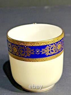 Minton Ivory & Mazarine for Tiffany & Co Demitasse Cups & Saucers Set Of 2 RARE