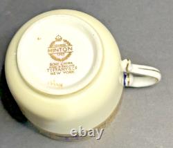 Minton Ivory & Mazarine for Tiffany & Co Demitasse Cups & Saucers Set Of 2 RARE