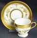 Minton Riverton Demitasse Footed Coffee Cups & Saucers Raised Gold Pattern K227