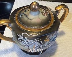 Moriyama Mori-Machi Japan Dragonware Demitasse Cups Saucers Sugar Creamer