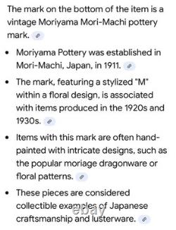 Moriyama Mori-Machi Japan Dragonware Demitasse Cups Saucers Sugar Creamer