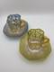 Moser Art Glass Demitasse Cups Saucers Set 2 Gilt Enamel C. 1885-1900