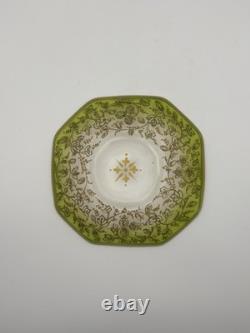 Moser Art Glass Demitasse Cups Saucers Set 2 Gilt Enamel c. 1885-1900