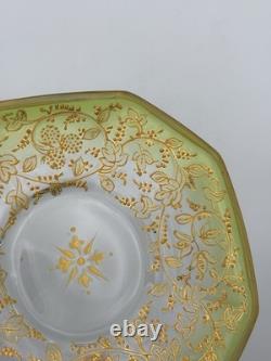 Moser Art Glass Demitasse Cups Saucers Set 2 Gilt Enamel c. 1885-1900 Moser Art Glass Demitasse Cups Saucers Set 2 Gilt Enamel c. 1885-1900