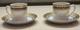 Mottahedeh Chinoise Blue 1996 Pair Of Demitasse Cups & Saucers