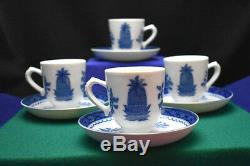 Mottahedeh Historic Charleston Foundation Demitasse Cups & Saucers, 4 Sets