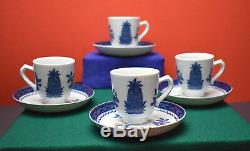 Mottahedeh Historic Charleston Foundation Demitasse Cups & Saucers, 4 Sets